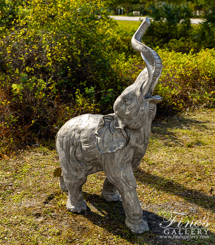 Bronze Statues  - Trunk Up Bronze Elephant Statue - BS-1560